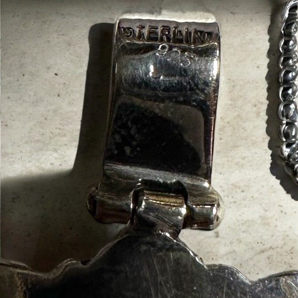 Turquoise Sterling Silver Naja Pendant - Picture 6 of 11